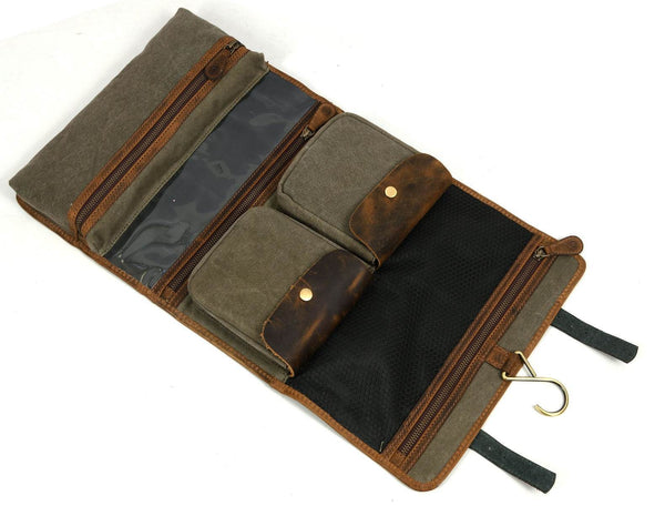 Lexington Leather Toiletry Bag - Vintage Brown - Aaron Leather Goods