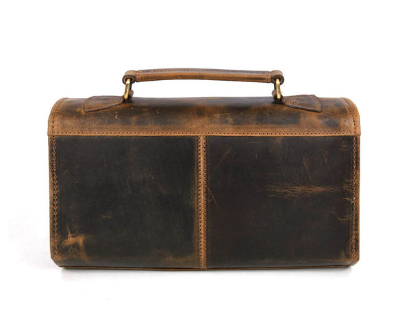 Lexington Leather Toiletry Bag - Vintage Brown - Aaron Leather Goods