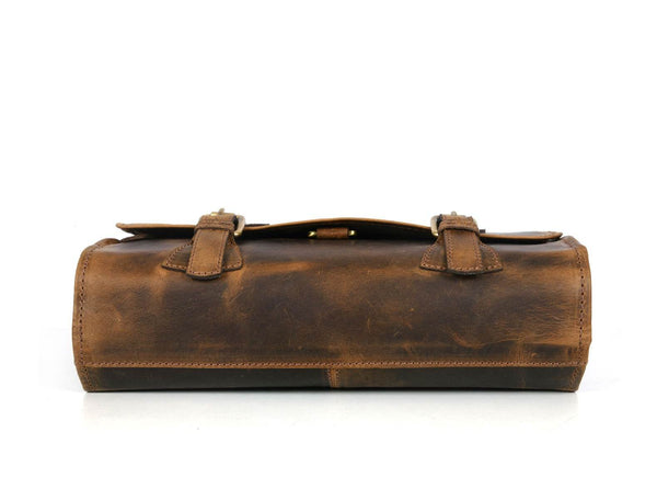 Lexington Leather Toiletry Bag - Vintage Brown - Aaron Leather Goods