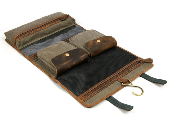 Lexington Leather Toiletry Bag - Vintage Brown - Aaron Leather Goods