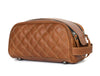 Ample Glide Quilted Leather Toiletry Bag - Caramel - Aaron Leather Goods