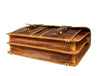 Phoenix Leather Briefcase - Caramel Brown - Aaron Leather Goods