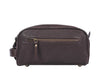 Omaha Leather Toiletry Bag - Walnut Brown - Aaron Leather Goods
