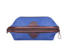 Valencia Canvas Leather Toiletry Bag - Blue - Aaron Leather Goods
