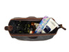 Valencia Canvas Leather Toiletry Bag - Vintage Brown - Aaron Leather Goods
