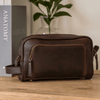 Artisan Walnut Leather Toiletry Bag - Aaron Leather Goods