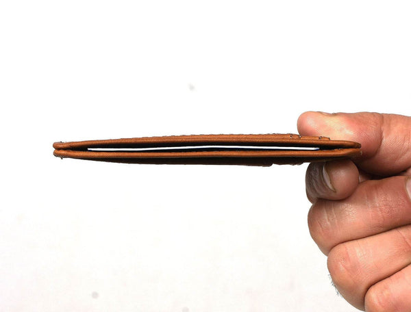 Utrera Leather Credit Card Holder - Chestnut - Aaron Leather Goods