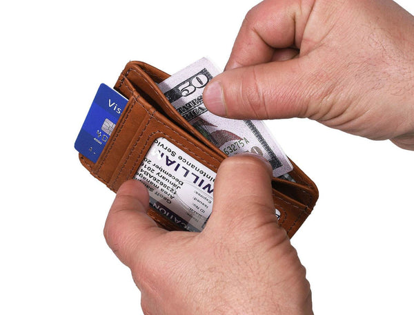 Utrera Leather Credit Card Holder - Chestnut - Aaron Leather Goods