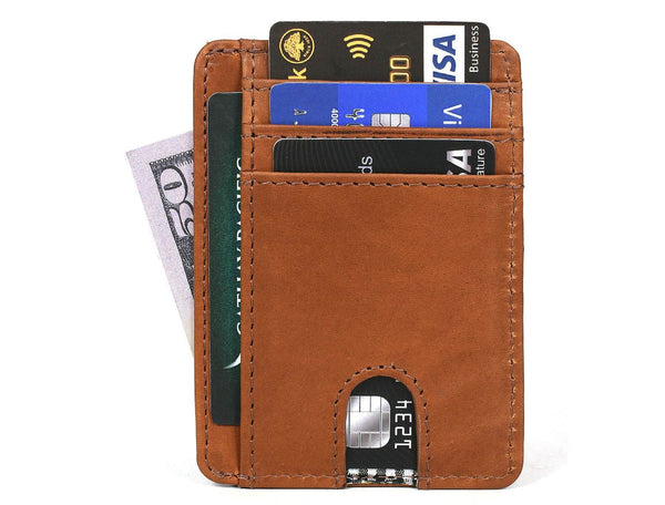 Utrera Leather Credit Card Holder - Chestnut - Aaron Leather Goods