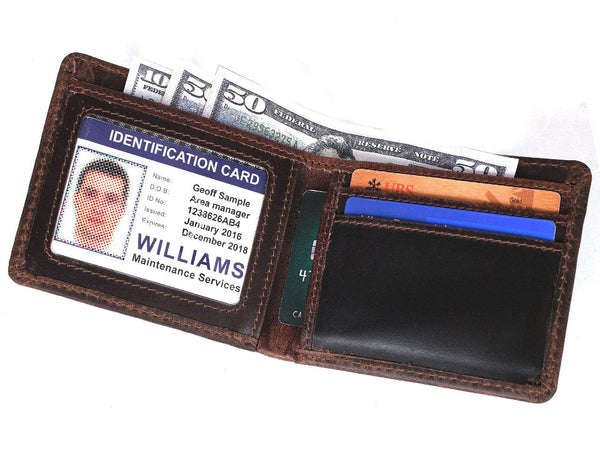 Osuna Mens Leather Wallet - Walnut Brown - Aaron Leather Goods