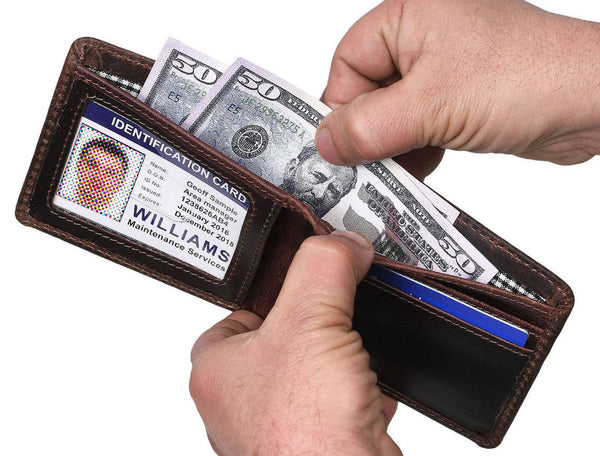 Osuna Mens Leather Wallet - Walnut Brown - Aaron Leather Goods