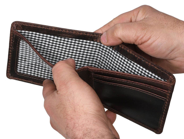 Osuna Mens Leather Wallet - Walnut Brown - Aaron Leather Goods