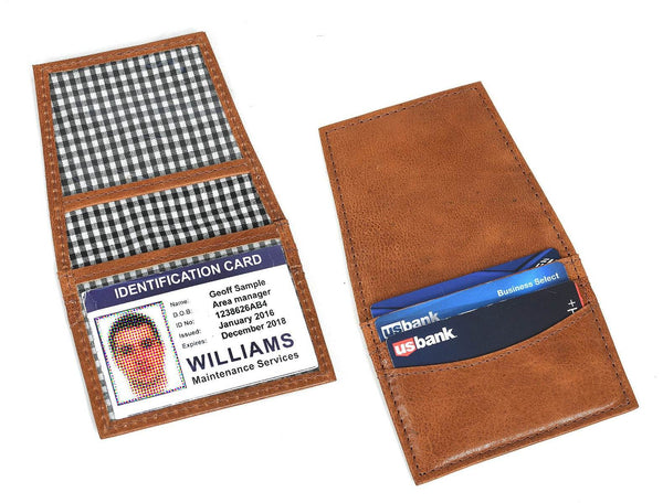 Montilla Leather Bifold Mens Wallet - Caramel Brown - Aaron Leather Goods
