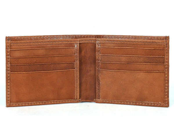 Cuenca Leather Bifold Mens Wallet - Chestnut - Aaron Leather Goods