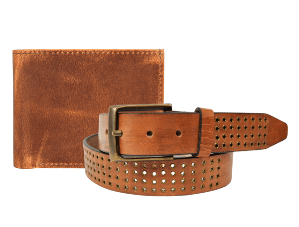 Omaha Leather Belt & Wallet Gift Combo - Aaron Leather Goods