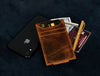 Sestao Leather Minimalist Money Clip Wallet - Caramel Brown - Aaron Leather Goods