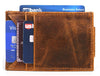 Sestao Leather Minimalist Money Clip Wallet - Caramel Brown - Aaron Leather Goods