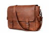 Madrid Leather Messenger Bag - Brown - Aaron Leather Goods Inc