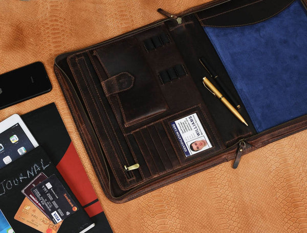 Asturias Leather Organizer - Walnut Brown - Aaron Leather Goods