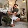 Omaha Leather Toiletry Bag - Seaweed Green - Aaron Leather Goods Inc