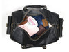 Pamplona Leather Duffle bag - Raven Black - Aaron Leather Goods Inc