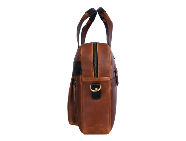 Brooklyn Leather Office Bag - Lux Tan - Aaron Leather Goods