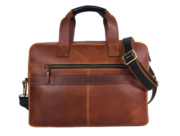 Brooklyn Leather Office Bag - Lux Tan - Aaron Leather Goods