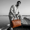 Premium Full-Grain Leather Weekender Duffel Bag for Travel & Business | 22 Inch - Aaron Leather Goods Inc