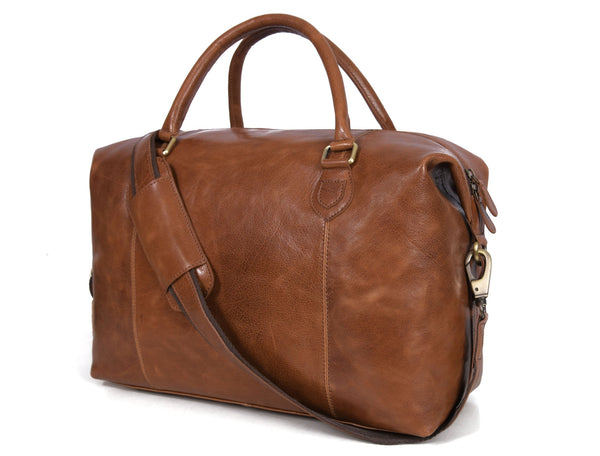 Premium Full-Grain Leather Weekender Duffel Bag for Travel & Business | 22 Inch - Aaron Leather Goods Inc