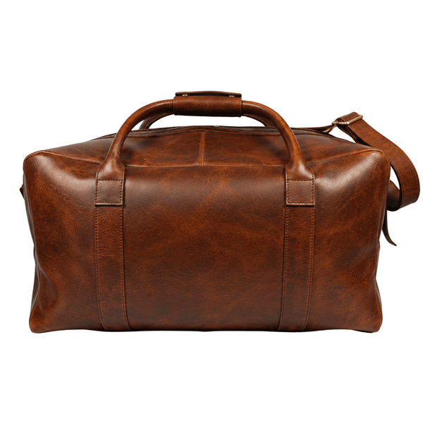 Premium Hard Wax Leather Duffle Bag for Travel & Weekender Use | 20.5 Inch Vintage Leather Holdall - Aaron Leather Goods Inc