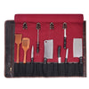 Premium Leather Chef Knife Roll – Red & Brown - Aaron Leather Goods