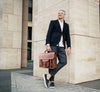 Ancona Leather Office Bag 15" - Gingerbread - Aaron Leather Goods
