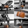 Tan Leather Duffle Bag with Stripe Detail - Aaron Leather Goods Inc