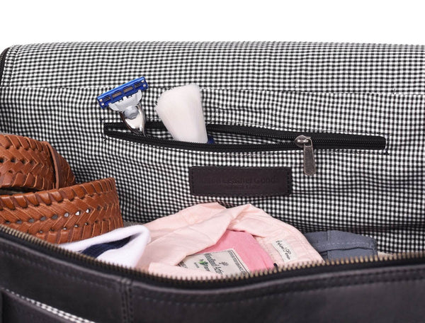 Cordoba Leather Barrel Bag - Raven Black - Aaron Leather Goods