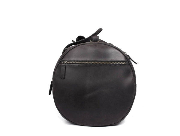 Cordoba Leather Barrel Bag - Raven Black - Aaron Leather Goods