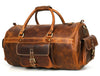 Pamplona Leather Duffle bag - Caramel Brown - Aaron Leather Goods