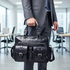 The Maverick Black – Executive Leather Laptop & Travel Messenger - Aaron Leather Goods