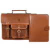Aaron Leather Goods leather Briefcase & Organizer Combo - Aaron Leather Goods