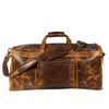 Vintage Crazy Horse Leather Duffle Bag for Travel & Weekender Trips | 23 Inch Full-Grain Leather Holdall - Aaron Leather Goods Inc