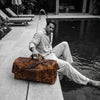 Vintage Crazy Horse Leather Duffle Bag for Travel & Weekender Trips | 23 Inch Full-Grain Leather Holdall - Aaron Leather Goods Inc