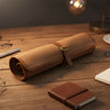 Vintage Leather & Canvas Knife Roll – Premium Chef's Knife Storage Bag - Aaron Leather Goods