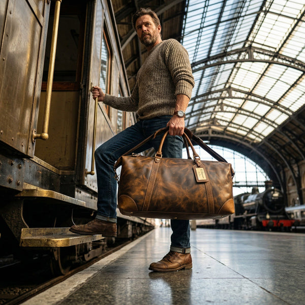 Vintage Leather Duffle Bag – LH - TB - 161 - Aaron Leather Goods Inc