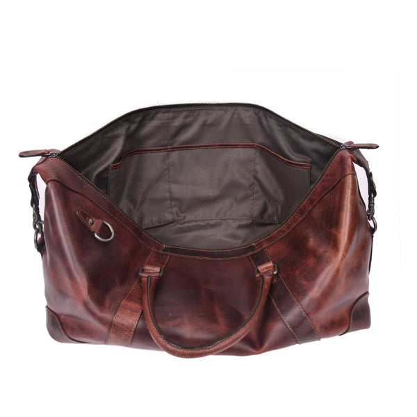 Vintage Leather Duffle Bag – LH-TB-161 - Brown - Aaron Leather Goods Inc
