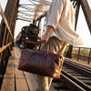 Vintage Leather Duffle Bag – LH-TB-161 - Brown - Aaron Leather Goods Inc