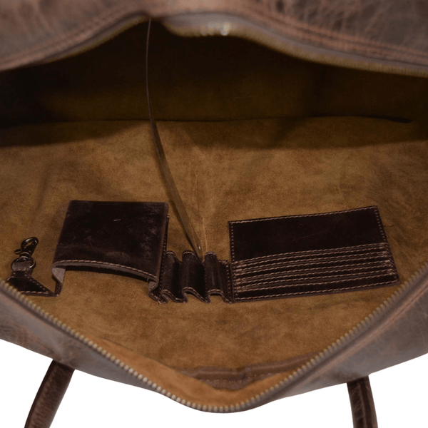 Vintage Leather Weekender Duffel Bag – Large Handmade Travel Bag for Men & Women - Aaron Leather Goods Inc