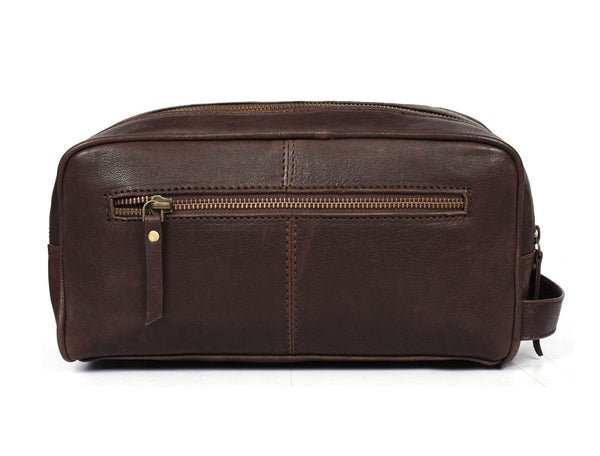 Artisan Walnut Leather Toiletry Bag - Aaron Leather Goods
