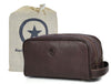 Tampa Leather Toiletry Bag - Hickory Brown - Aaron Leather Goods