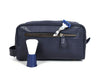 Tampa Leather Toiletry Bag - Navy Blue - Aaron Leather Goods
