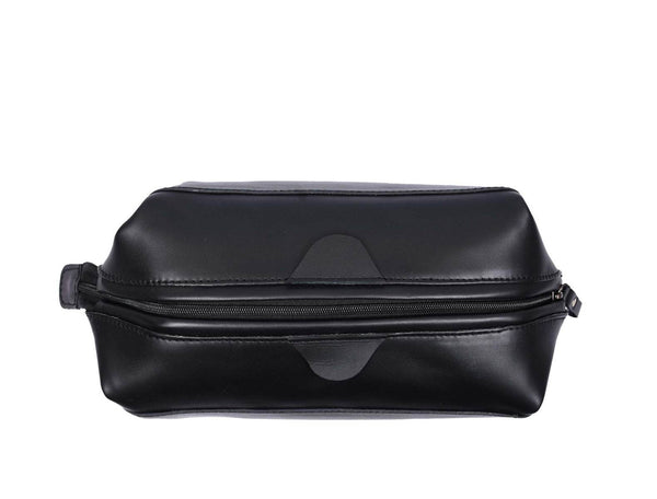 Normandy Leather Toiletry Bag - Raven Black - Aaron Leather Goods