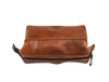 Normandy Leather Toiletry Bag - Caramel Brown - Aaron Leather Goods